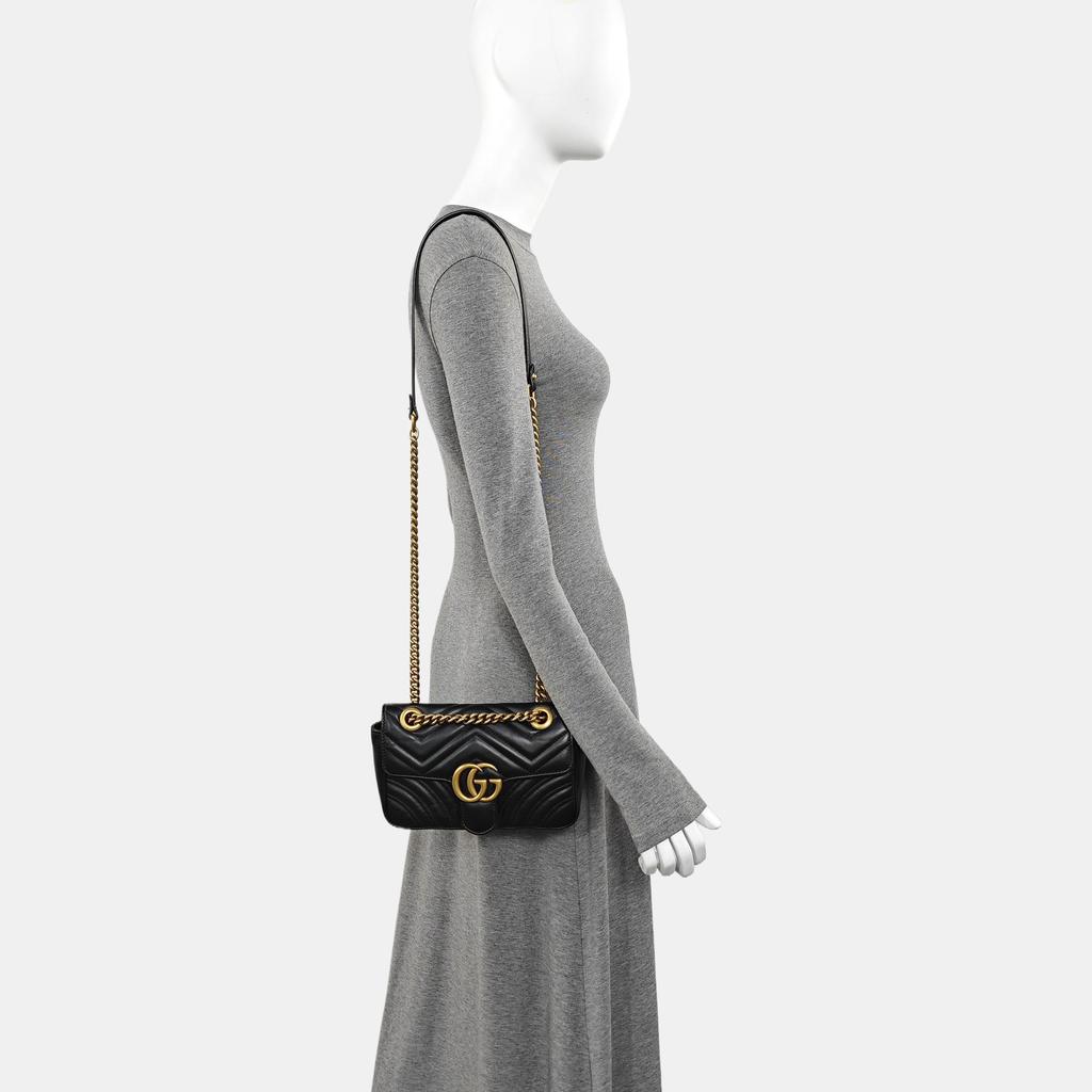 [Pre-Owned] Gucci GG Marmont Matelassé Mini Bag 'Black' - Very Good #1L5KGXE