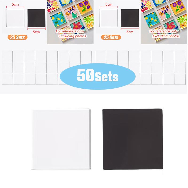 50-100Sets DIY Refrigerator Magnetic Craft Kit with Adhesive Backing Magnets Transparent Acrylic Creative Home Decor Gift