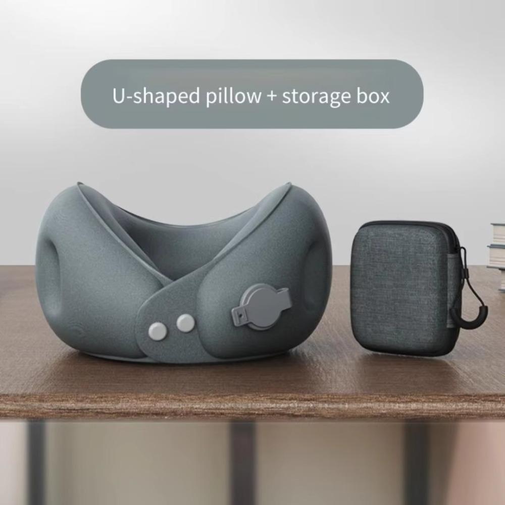 U-Shaped U-Shaped Neck Pillow Portable Design With Storage Bag Travel Neck Pillow Inflatable Washable Sleep Nap Pillows