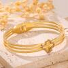 New Titanium Steel Four-leaf Clover Women's High-end Open Bracelet