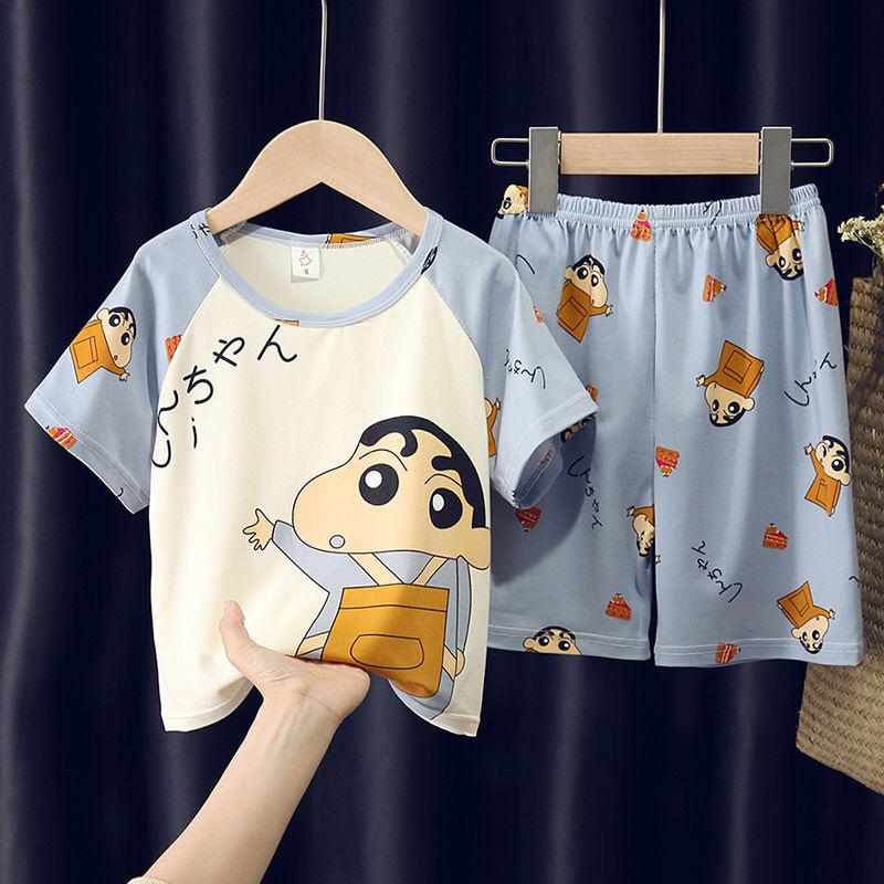 Summer Cartoon Pajama Set: Short Sleeve & Shorts for Kids