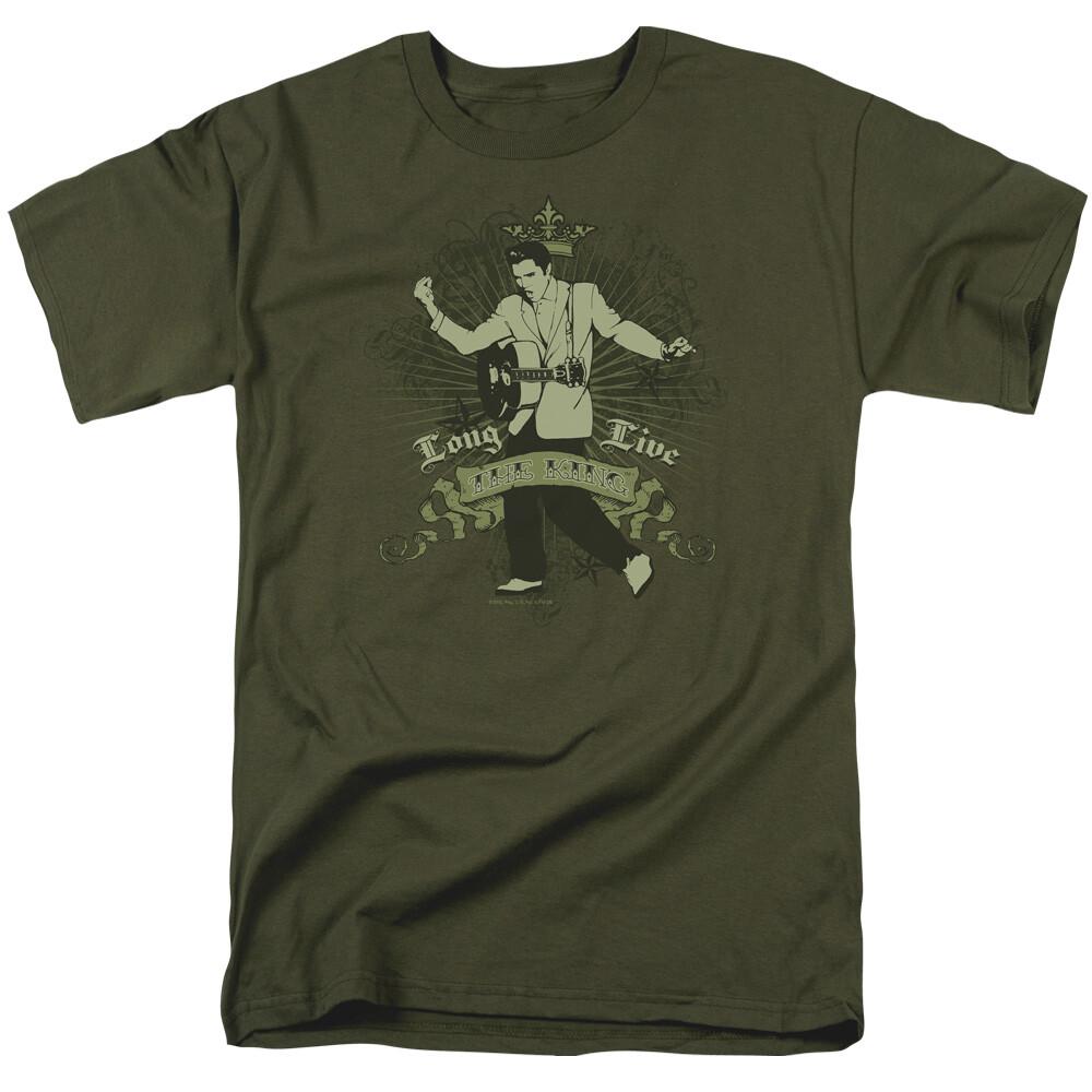 26 Elvis Presley Long Live The King T Shirt Mens Licensed King Tee Military Green Unisex T-Shirt M