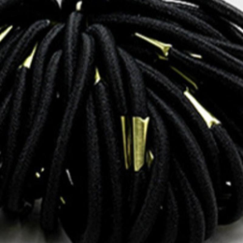 Daiso Black Hair Ties  Pack Of 40