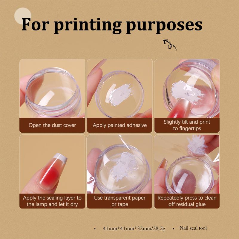 

Nail Stamping Tools Transparent Nail Stamper With Scraper Jelly Silicone Stamp For French Nail Art Manicure For Nail Templates