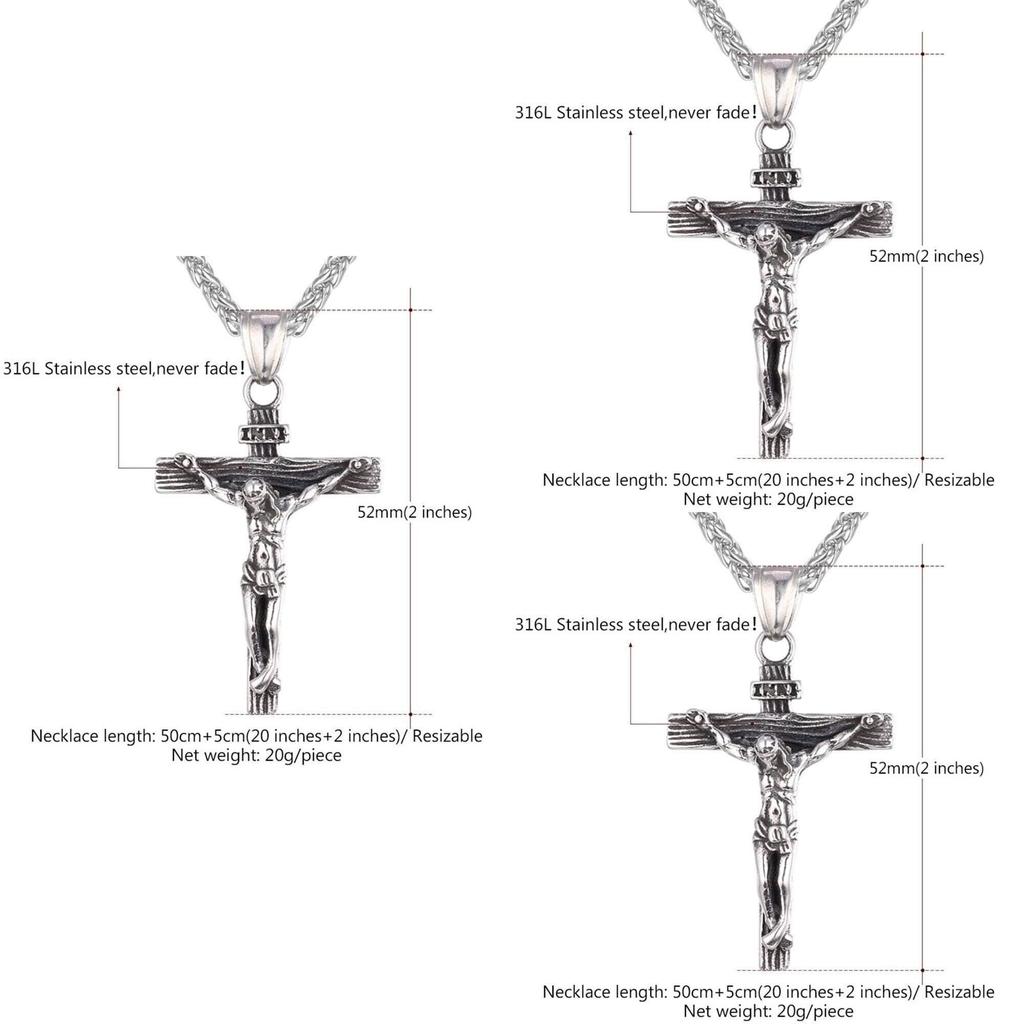 Retro Geometric Titanium Steel Men's Cross Pendant Necklace Personalized Steel Chain Jewelry Wholesale