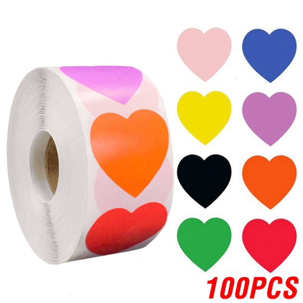 100-500Pcs 1Inch Premium-Quality Red First-Class Heart Premium-Quality Stickers High-Standard For Valentine S Premium-Quality Day Fresh-From-Factory