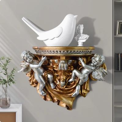 European Angel Creative Resin Wall Shelf Wall Sticker Home Room Porch Wall Rack Sticker Decor Wedding Gifts Hotel Wall Murals