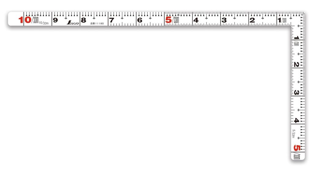 Shinwa Sokutei Flat Curved 1 Dual 11180 Ruler, White, Shaku/30cm, Graduations,