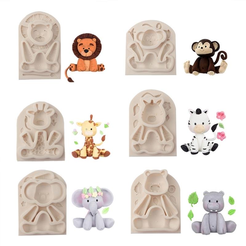Cute Elephant Giraffe Mold Silicone Mold Animal Shape Candy Fondant Mold Chocolates Soap Cake Decoration Baking Mold