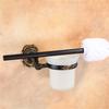 Tuqiu Antique Toilet Brush Holder with Brush Aluminum Carved Bathroom Toilet Scrub Cleaning Brush Holder Set