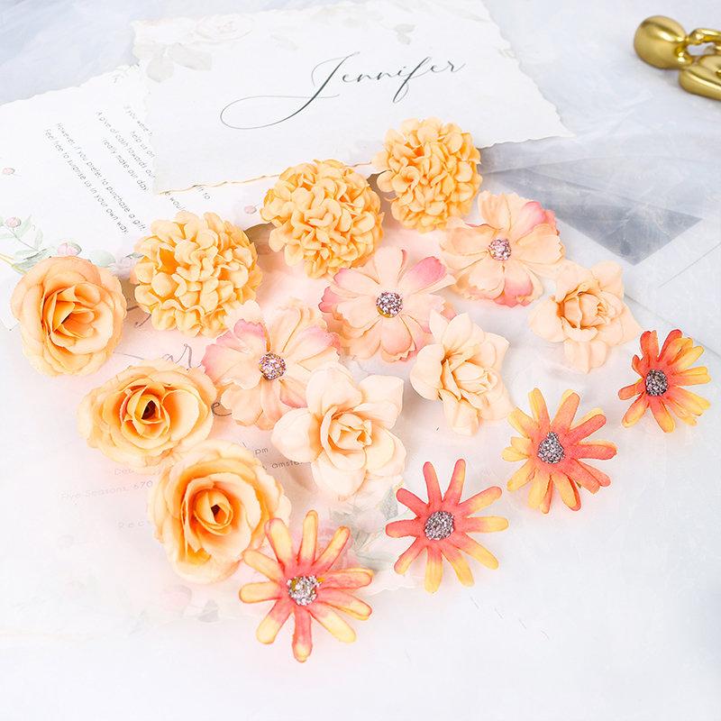 Rose Mixed Artificial Flowers Wedding Marriage Decoration Fake Flower for Home Room Decor DIY Crafts Gifts Garland Accessories