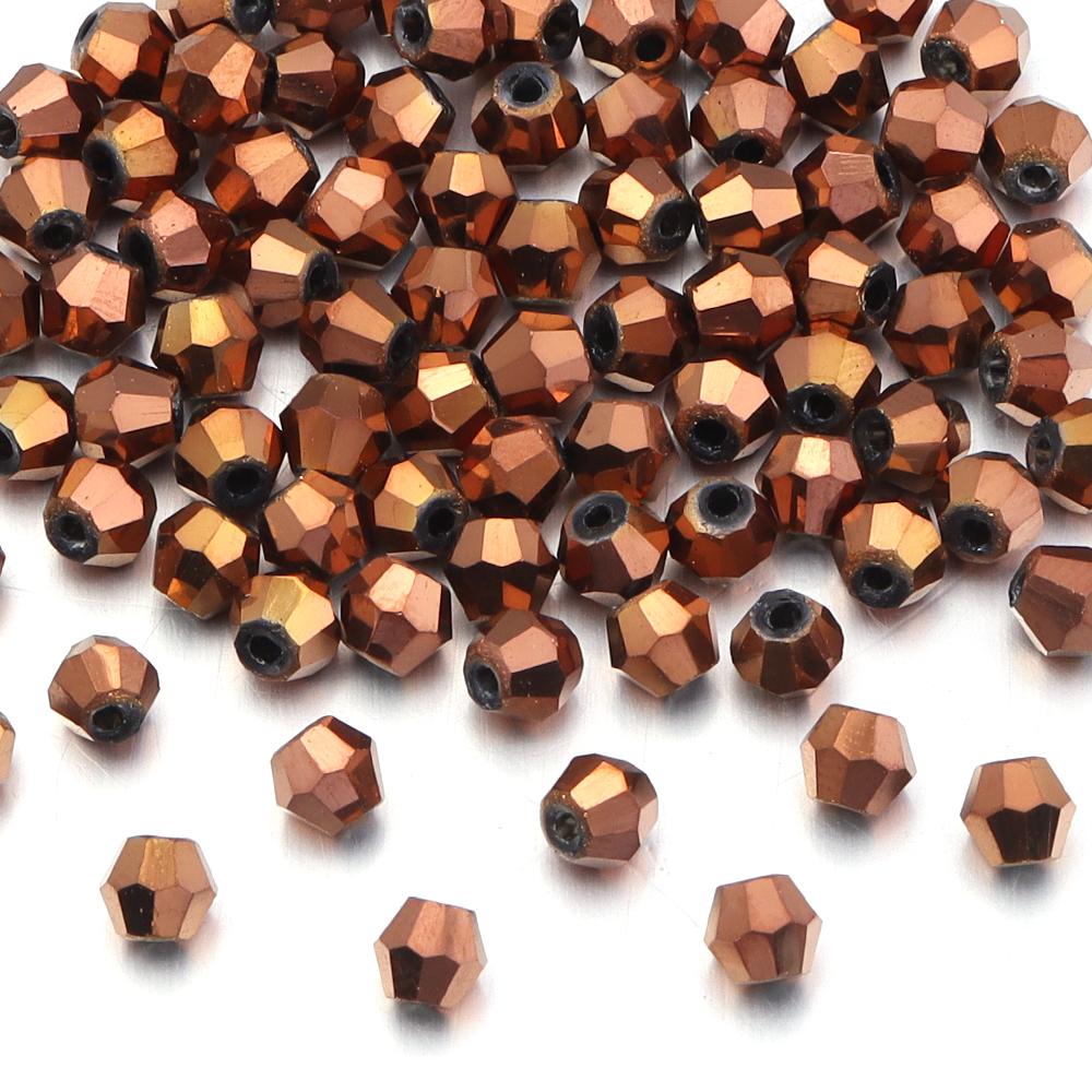 200pcs/lot 4mm Colorful Glass Crystal Beads Bicone Beads Loose Spacer Beads For Jewelry Making DIY Bracelet Necklace Accessories