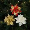 Handmade Glitter Sequin Artificial Flower Ornaments - Christmas Tree Pendants for DIY Decorations