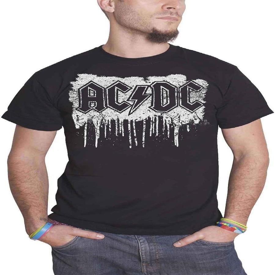 

Ac_Dc T Shirt Dripping With Excitement Band Logo Official Mens Black XXXXXL чорний