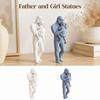 Kreative Vater und Mädchen Statuen Stehend Nordischer Stil Ornamente Umarmende Kinder Skulptur Vatertag