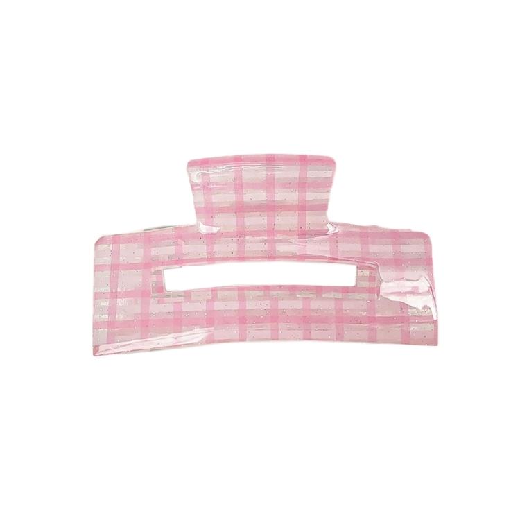 

Checkered Acrylic Hair Claw Hair Clip Korean Aesthetic Lightweight Design Hairpin For Casual or Formal Looks розовый