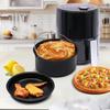 2Pcs Air Fryer Pizza Pan & Cake Baking Barrel Set Non-stick Round Air Fryer Baking Tray Basket Liner Kitchen Fryer Accessories