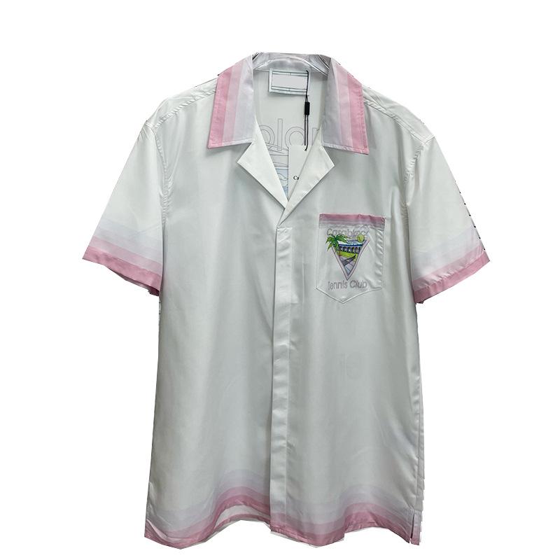 

Мужская летняя рубашка с коротким рукавом и цифровым принтом 2024 - Повседневный европейский и американский стиль Large цветочный