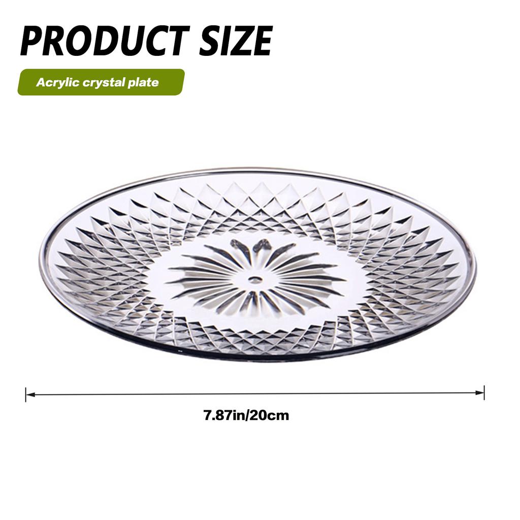 15/20/25cm Acrylic Fruit Plates Salad Dessert Plate Cupcake Display Stand Cookie Platter Household Candy Nut Serving Plate