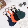 1PC Leather Guitar Pick Bag Pick Holder Case Guitar Shape with Key Ring Guitar Accessories Instrument Accessories
