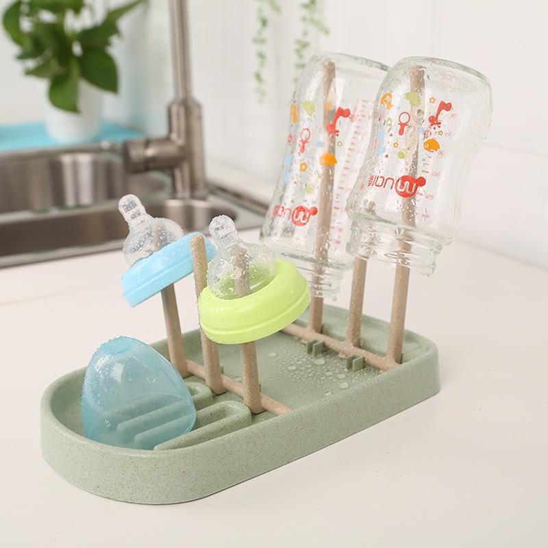 Wheat Straw Baby Bottle & Nipple Drying Rack Cup Holder