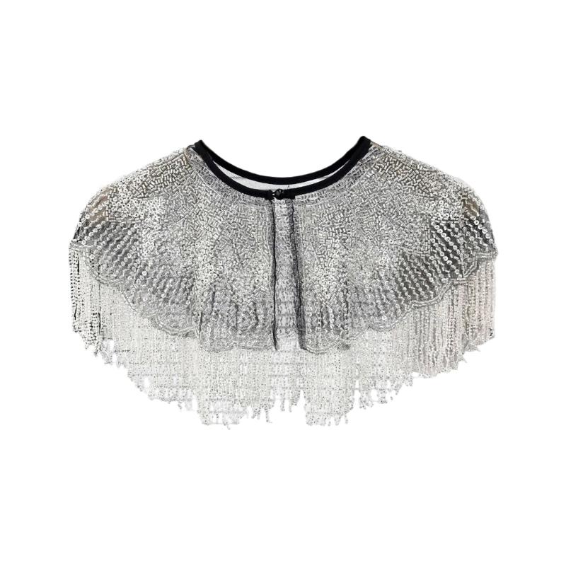 Thin Polyester Sparkling Border Wrap Highlighting Complex Embroidery For Travel Accessories And Formal Instances