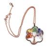 Vintage Winding Tree Root Sunflower Tree Of Life Necklace Gravel Crystal Pendant Necklace N69