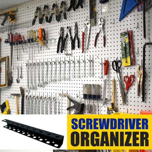 Screwdriver Organizer Wall Mount, 2PCS Tool Storage Rack Holder, Save Space Hand Tool Display Stand, Wall Storage Tool Kit Slot for Garage, Easy Tool