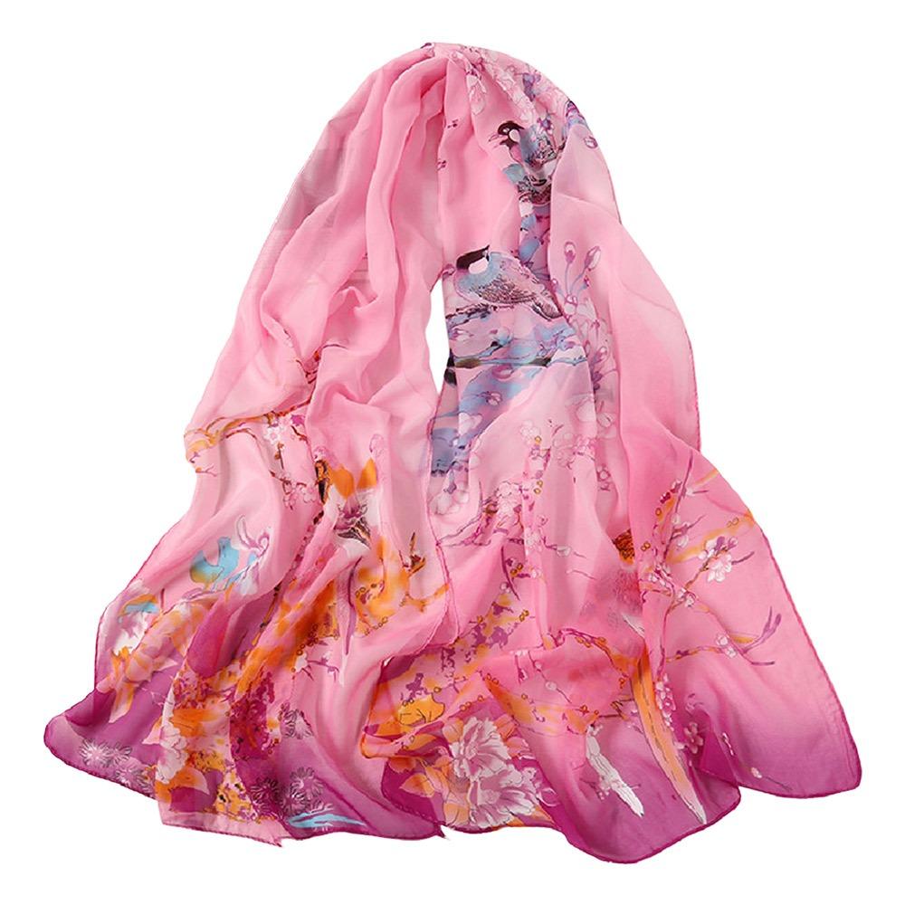 Sunscreen Chiffon Scarf 160*50cm Shawl Silk Fashion Beach Gauze Scarf  for Women