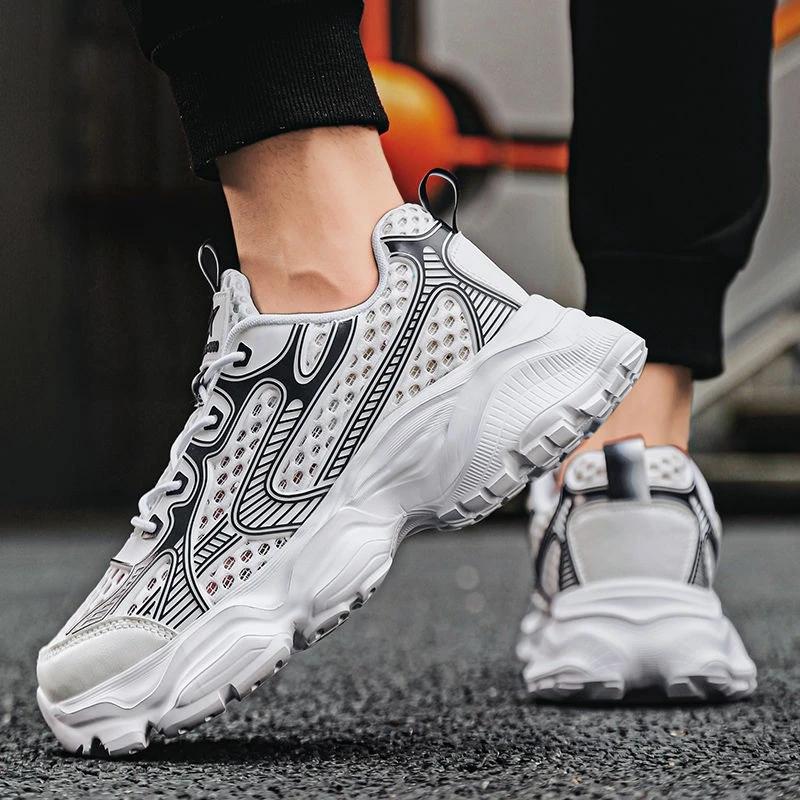 Fashion Yellow Male Sports Shoes Low-Top Mesh Upper Breathable Comfortable Athletic Light Walking On Sale Gym Jump Men's Casual Sneakers