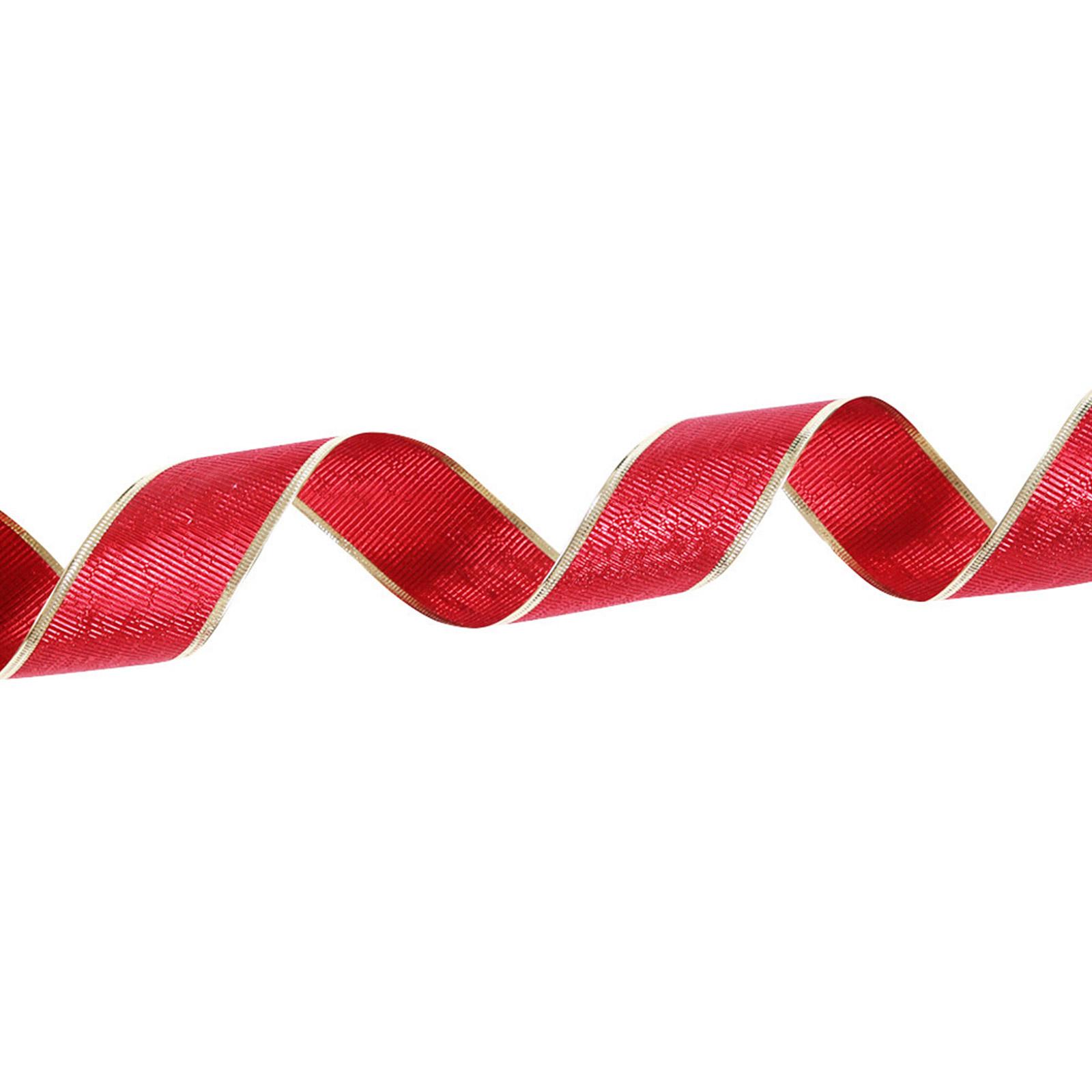 Christmas Wired Edge Ribbons Wrapping Ribbon Roll for Gift Wraping DIY Webbing Hair Bows Fabric Decorative Ribbons 2m 1