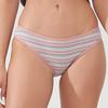 New Colour-Striped Breathable Ribbed Cotton Knickers for Women Comfortable Low-Rise Hot Girl Briefs