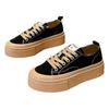 Original niche canvas shoes women's 2025 spring new thick-soled feet small lace-up board shoes student sports and leisure shoes