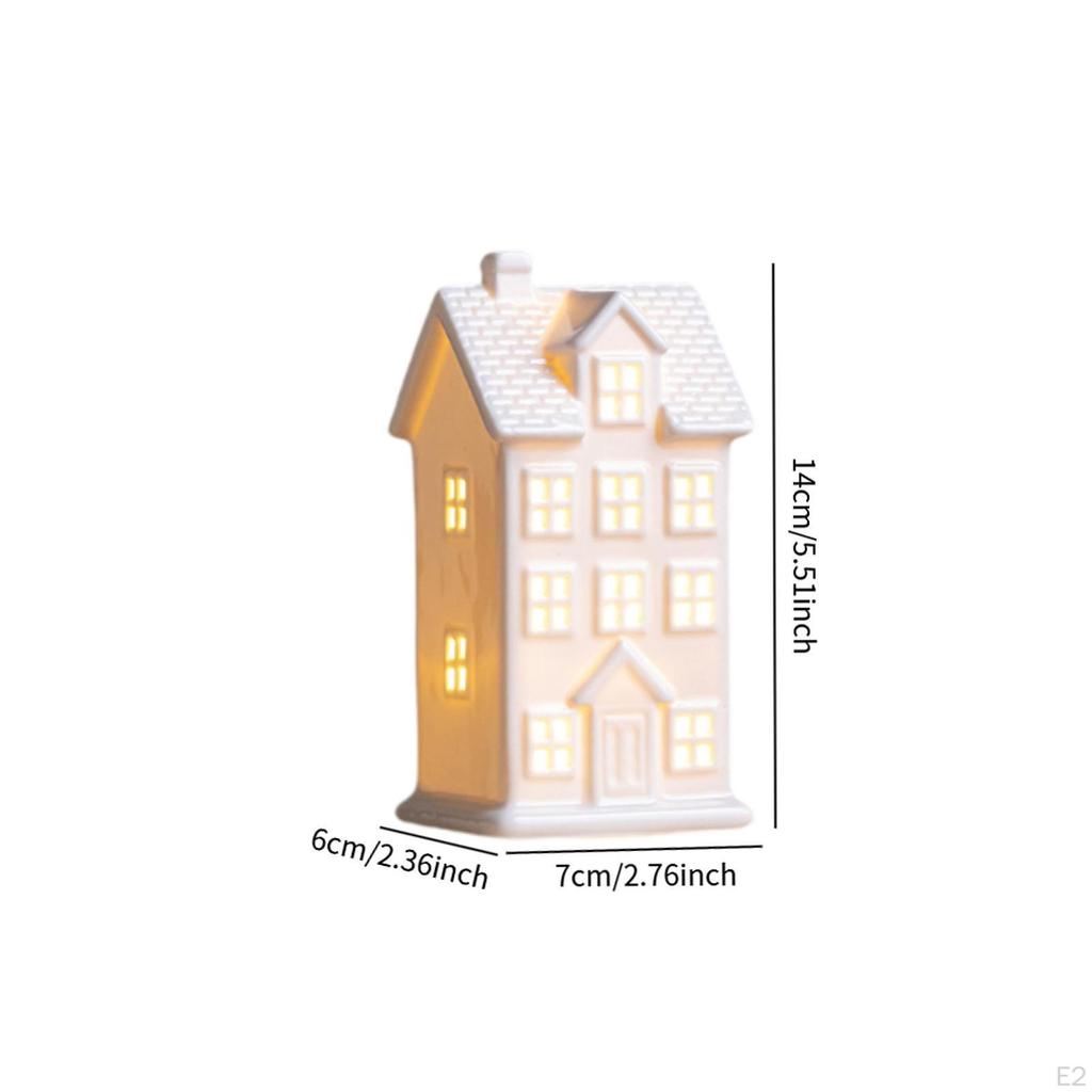 Lighted Figurine, House Sculpture with Light, Christmas Decoration for Fireplace ,Living Room, Party