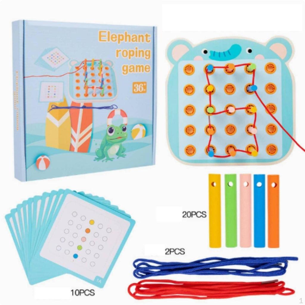 Threading Board HandEye Coordination Fine Motor Skill Toy Focus Training Stringing for