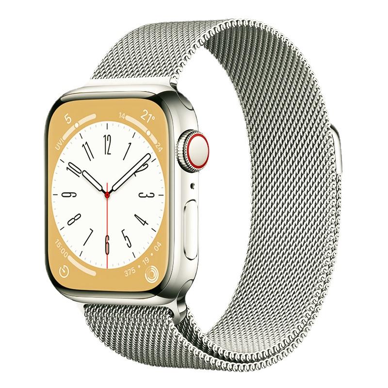 Milanesiskt armband för Apple Watch Band Strap 42mm 38mm 44mm 40mm Länkarmband i rostfritt stål Armbandsur för Iwatch 5/4/3/2/1 49mm 41mm