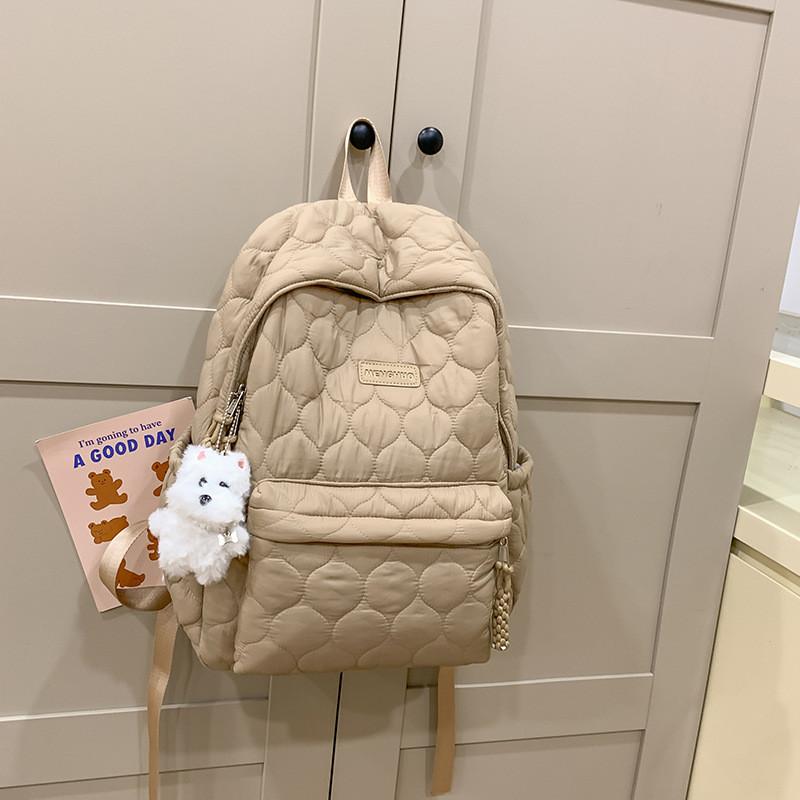 Nylon School Backpack For Teens With Padded Laptop Compartment And Pouch For Casual Travel