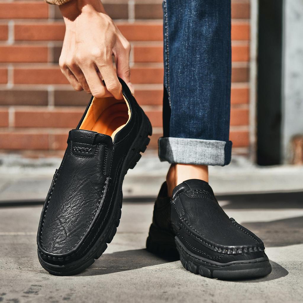 Ručně vyráběné kožené boty Muži Běžné Business Oxfords Boty Pro muže Ploché boty Mokasíny Pánské boty