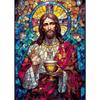 Jesus Christ Stained Glass Posters Canvas Prints Art Mosaic Jesus Religion Portrait Abstract Pop Wall Art Picture for Home De