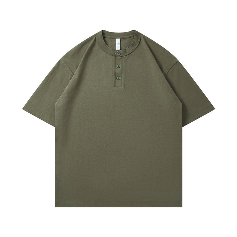 

Yizhi Men s Mercerized Cotton Henley T-Shirt - 2024 Summer Chinese Style Short Sleeve Top Medium