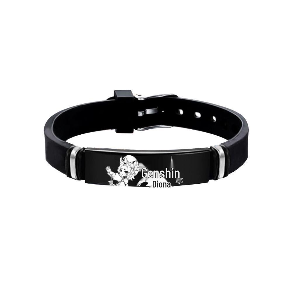 Genshin Impact Kamisato Ayaka Stainless Steel & Walnut Bracelet