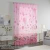 Rideau de fenêtre à panneau unique Cœur Rose Romantique Salon Chambre Fille Décoratif Filtrant la Lumière Pour Assise Fabriqué en Polyester Avec Ourlet pour Tringle