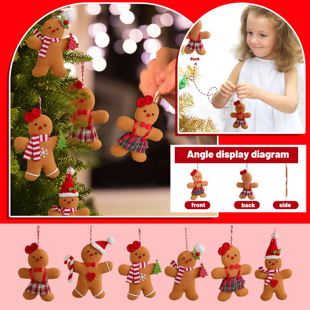Coffee Gingerbread Doll Fabric Pendant Christmas Tree Christmas Pendant Scene Decoration Decoration