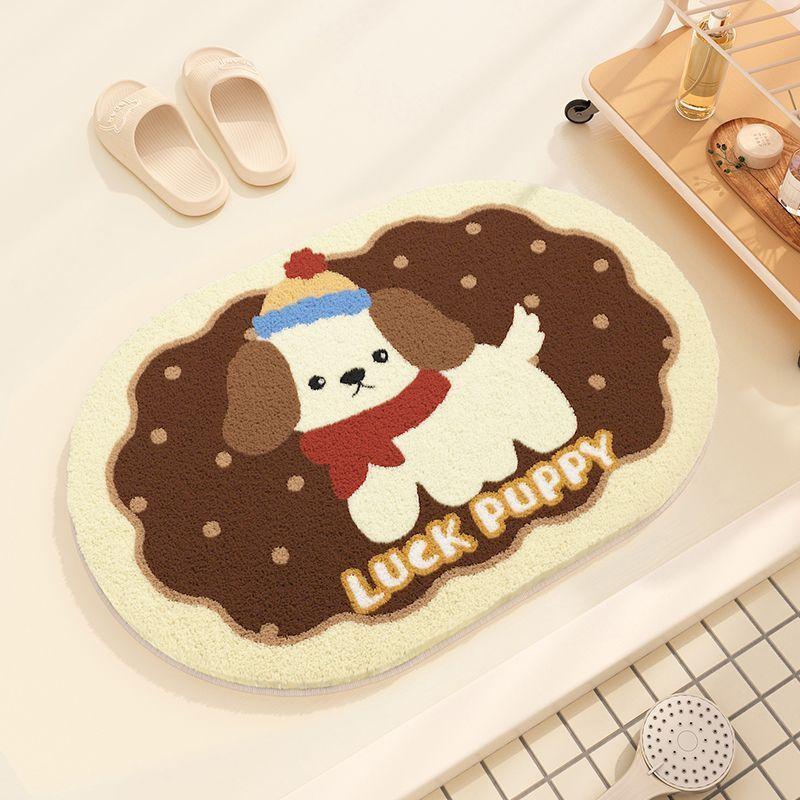 Household Dachshund Imitation Cashmere Foot Pad Toilet Bathroom Absorbent Floor Mat Entry Bedroom Door Mat Bathroom Mat