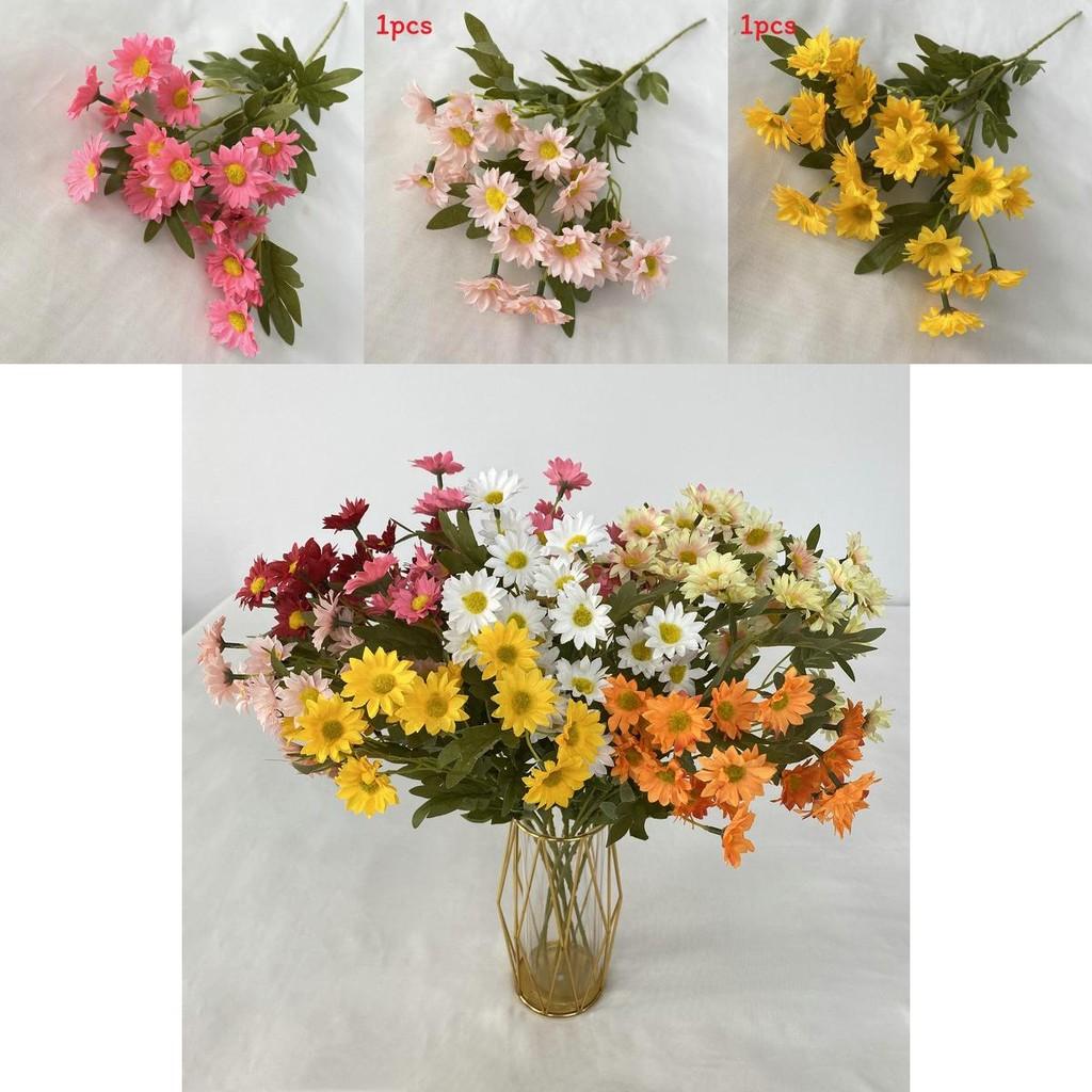 Silk Polish Chamomile 2 Fake Flowers For Wedding Props Home Styling Photography