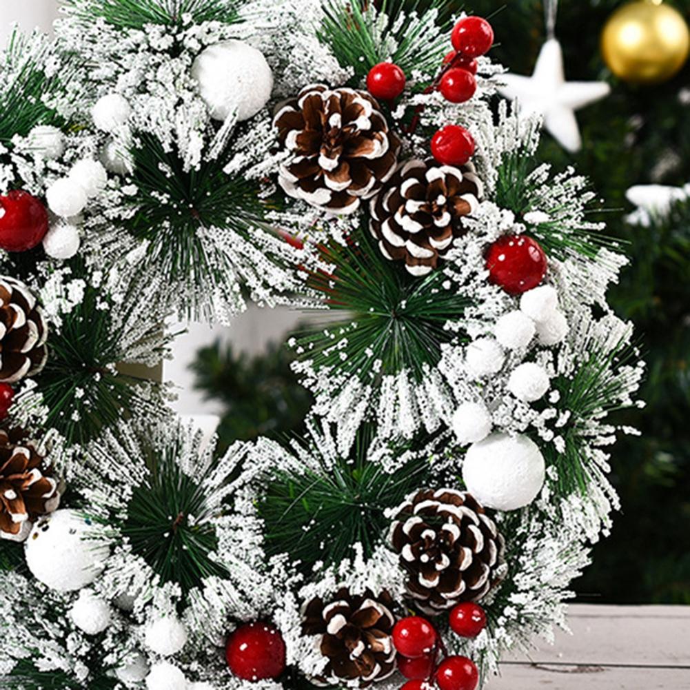 30CM Christmas Door Wreath Artificial Hanging Xmas Garland Home Window Indoor Outdoor Christmas Decor Pendant Navidad