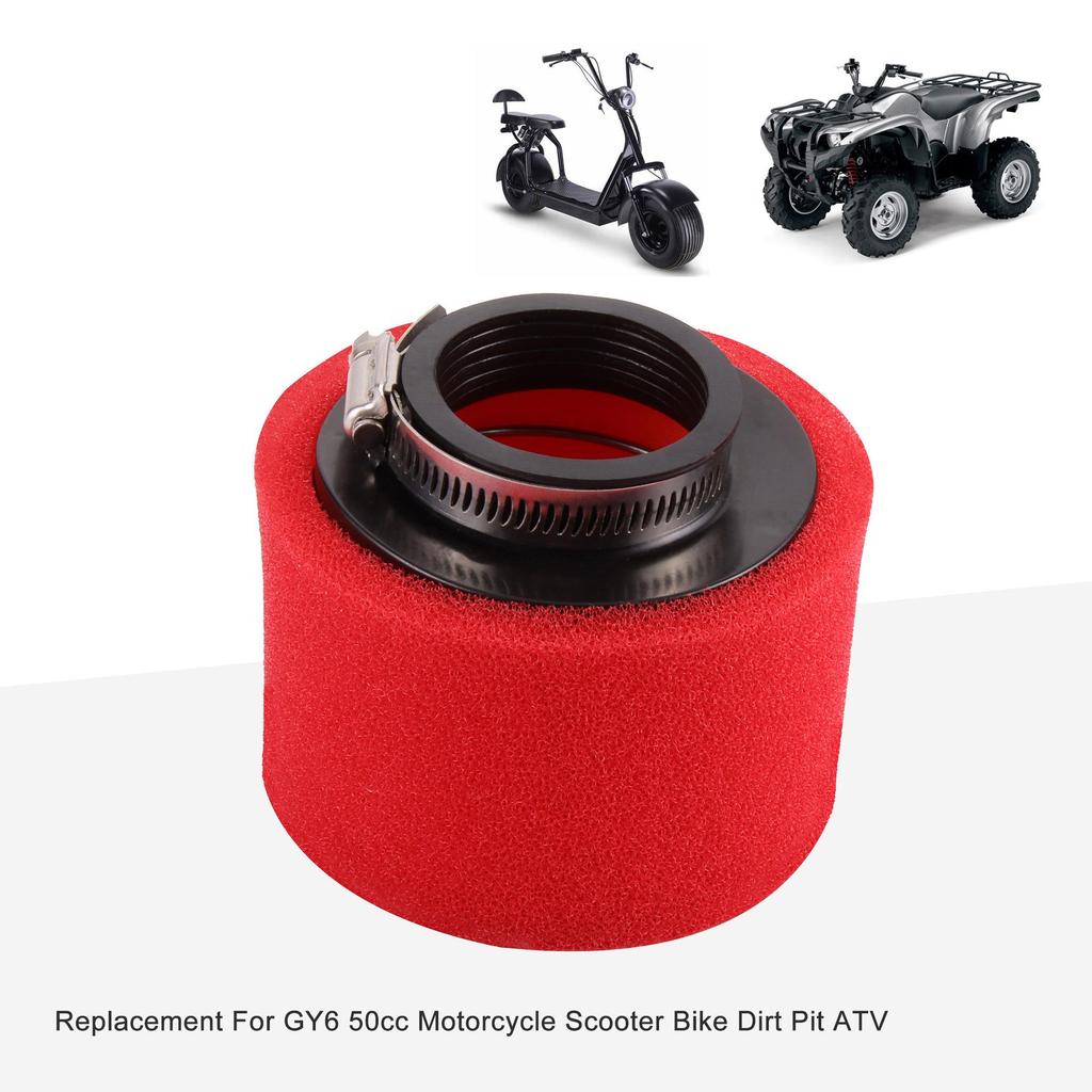 48mm Red Sponge Air Filter for Motorcycle & ATV - Fits Various Models
