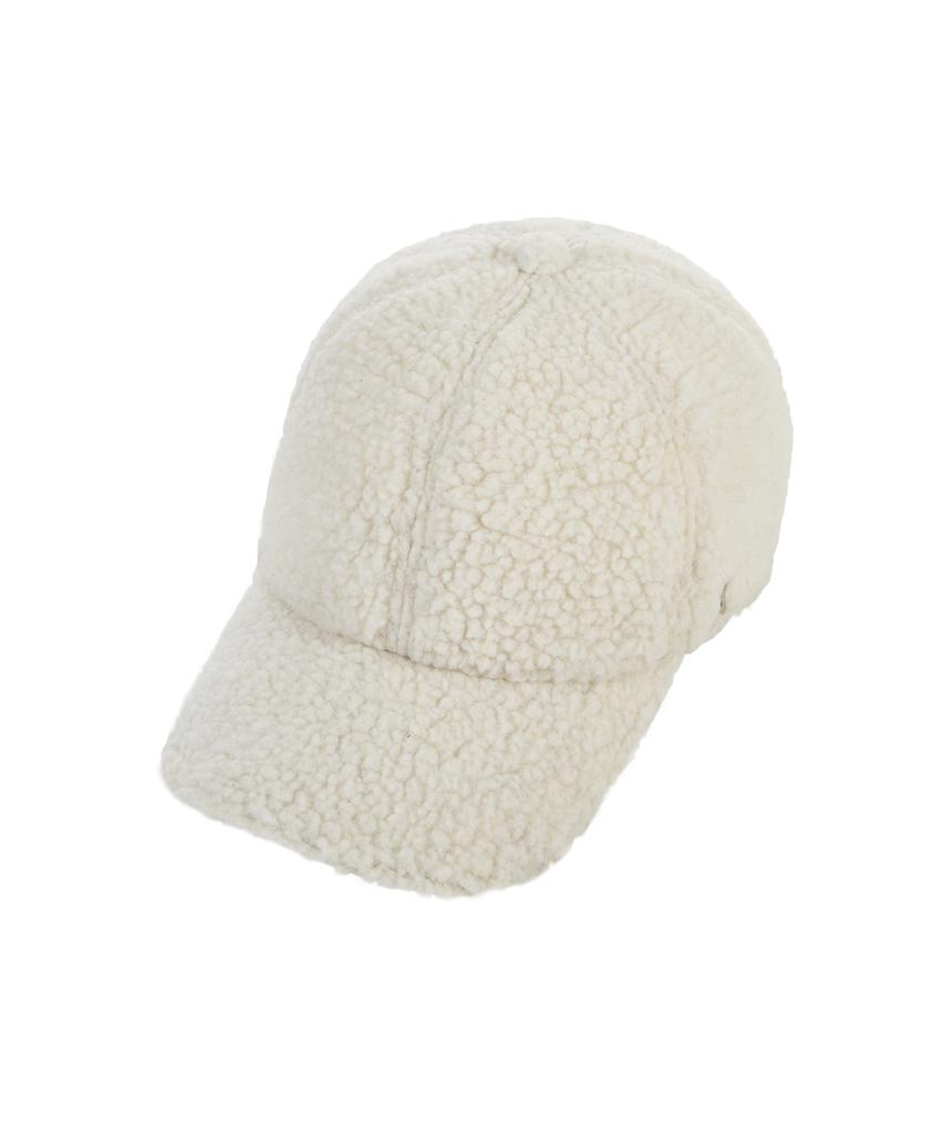 Bajal Studded Logo Oversized Fleece Ball Cap White