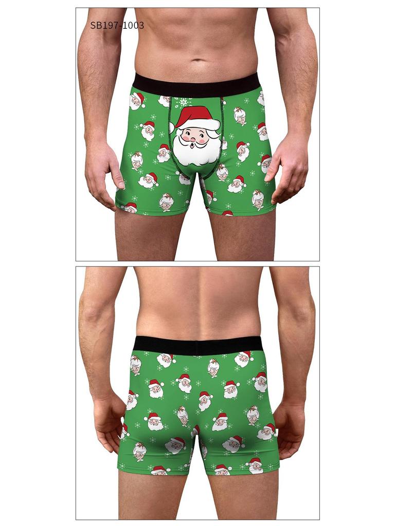2024 Herren Kreative Weihnachts-Print Boxershorts