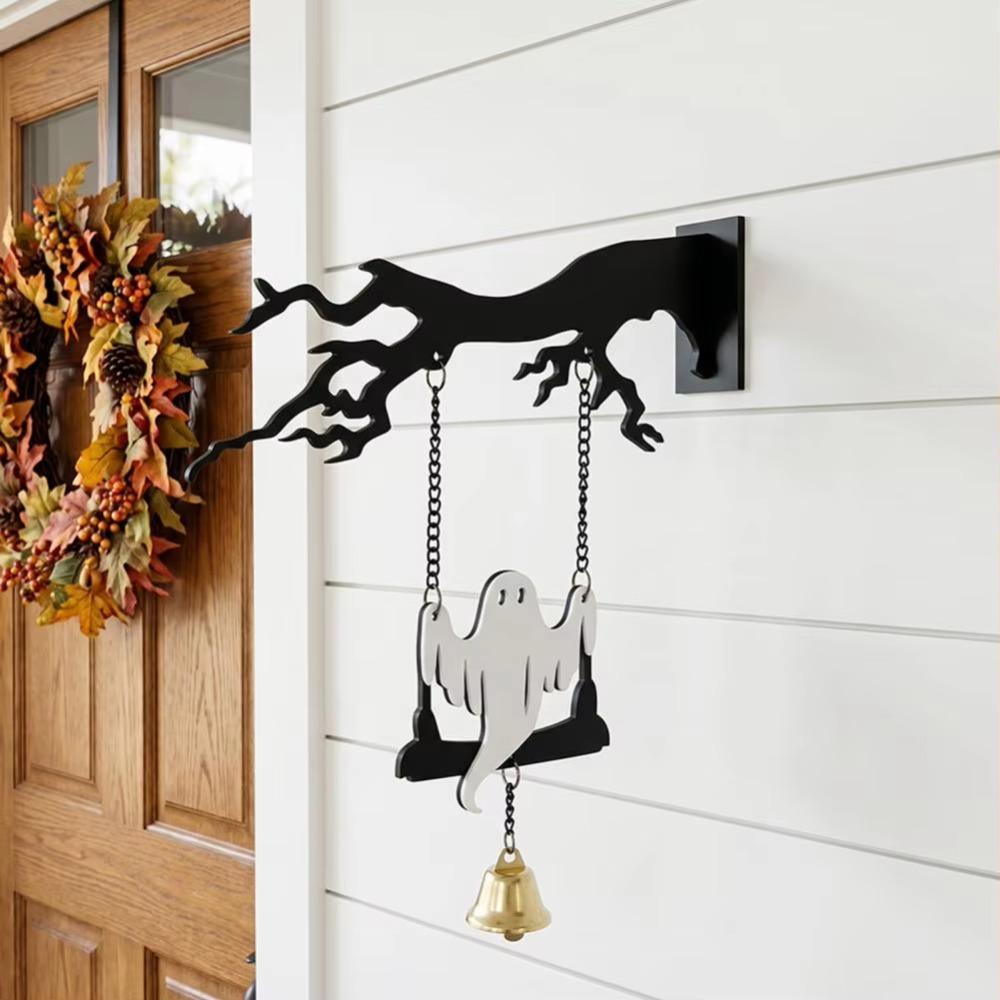 Acrylic Halloween Branches Hanging Sign Sounding Bat Wind Chime Bat Doorstep Bells Front Door